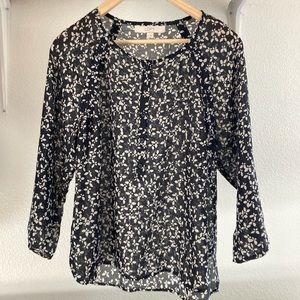 LOFT floral sheer blouse